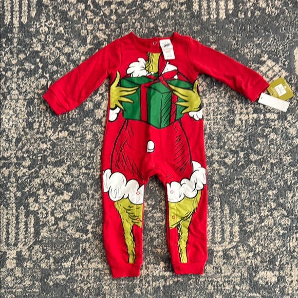Red Grinch Kids One Piece PJs